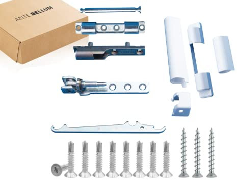 Si Aubi Siegenia - Kit de reparación de rodamientos de esquina para plástico y madera EW001, EB005, LL330 con material de fijación Ante Bellum® (arriba y abajo)