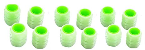 8/12pcs Universal Fluorescent Durable Auto Wheel Tire Tyre Air Valve Stem Led Light Caps Cover,Universal Fluorescent Car Tire Valve Caps,Glowing in Dark for Car,Motorcycles,Bike(12pcs)