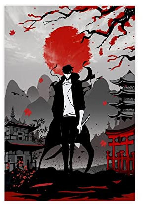 MJKO Leinwandposter mit Cartoon-Solo-Nivellierung, Wandkunst, Dekordruck, Gemälde für Wohnzimmer, Schlafzimmer, Dekoration, ungerahmt, 30 x 45 cm