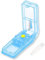 IZyufan Tablettenteiler, Medikamententeiler für Kleine und Große Tabletten, Pillenteiler mit Tablettenaufbewahrungsfach, Teilt Pillen Exakt, für Tabletten in ein Halbes Viertel Schneiden (Blau)