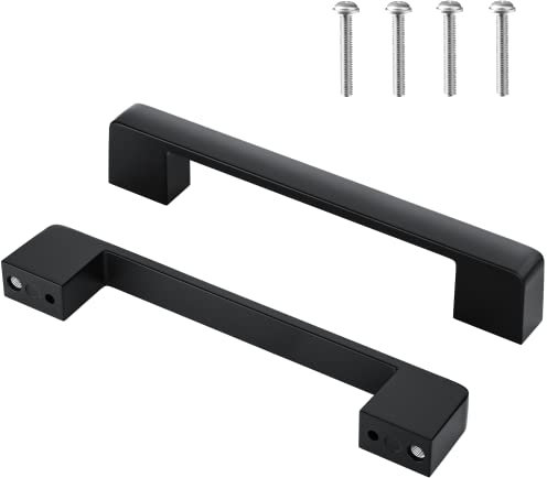 Taiyeestar Möbelgriffe Schwarz 128mm Griffe für Küchenschränke schrankgriffe schwarz aus Edelstahl Schubladengriffe Schwarze griffe für küchenschränke (2 Stück)