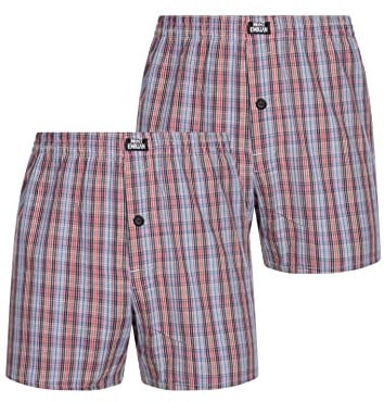 MONT EMILIAN Nantes Herren American Boxershorts 2er-Pack, mit Karomuster, aus atmungsaktivem, weichem Material in 5 S bis XL (as3, Alpha, m, Regular, Regular, blau)