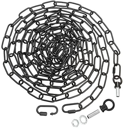 PATIKIL 19 Feet Lighting Chain for Hanging Lamp, Chandelier Chain Light Fixture Chain Load Capacity 65 Lbs for Pendant Light, Ceiling Fan, Black