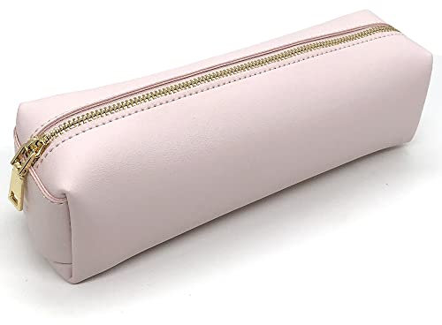 Leder Federmäppchen, Große Federmappe Mäppchen Etui Stifte PU Federtasche Federmäppchen Mädchen für Schule Studentin Büro Teen (Rosa)