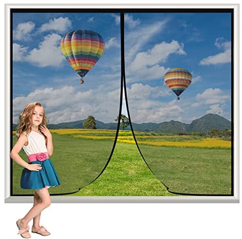 Insektenschutzrollo 270x280cm Insektenschutz Vorhang Fliegenvorhang Magnet BalkonFenster Ohne Bohren HäNde Frei für Wohnzimmer Terrassentür Schwarz