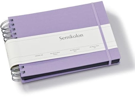Semikolon 369981 Spiral Album Mini Mucho - 25x16 cm - Fotoalbum, 90 Seiten schwarz, Spiral-Fotobuch, lilac silk lila