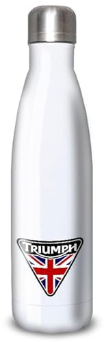 Trinkflasche aus Aluminium – Edelstahl (Thermoskanne 24 Stunden), wiederverwendbar, 330 ml bis 750 ml, einzigartiges Design Triumph Flagge Englisch (Edelstahl, Isolierflasche, runder Verschluss), 500