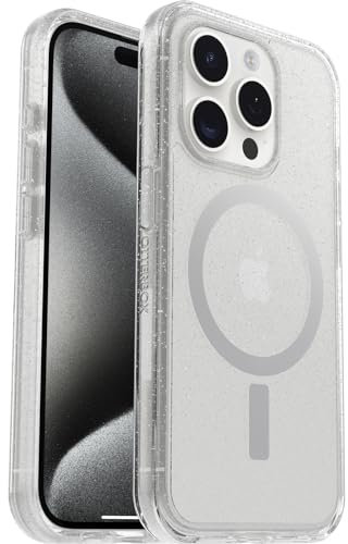 OtterBox Symmetry Clear for MagSafe Case for iPhone 15 Pro, Shockproof, Drop proof, Protective Thin Case, 3x Tested to Military Standard, Stardust