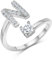 Zelaro Silber Ring mit Buchstabe | Zirkonia Ring mit Initialen | Pärchen Ringe für Mädchen Geschenk für Freundin | Frauen Ring als Schmuck Ringe zum Jahrestag | Verstellbare Ringe in Silber (N)