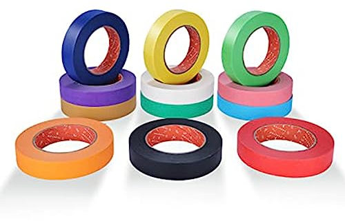 Rouleaux de adhésif coloré arc-en-ciel 1 500 m x 2,5 cm de 12 couleurs pour enfants