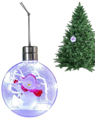 Idezek Christbaumkugel-Anhänger - Weihnachten Exquisite Schneebälle mit Lichtern | Weihnachtsbaumanhänger für Kamin, Schrank, Balkon, Weihnachtsbaum, Fenster, Garten