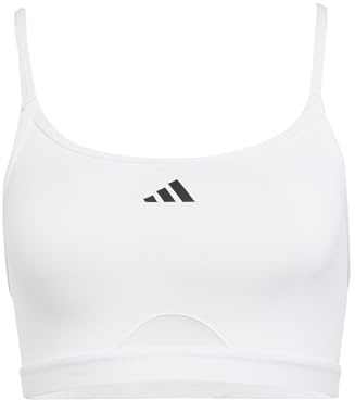adidas Damen AeroReact Training 3Stripes Bra, White, XL