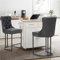 Alpha Home Thekenhöhe 2er Set Barhocker, Moderne Kunstleder Barchairs mit Knopf & Nieten, gepolstert Küchenhocker, Rückenlehne Fußstütze aus Metall Frühstück Hocker