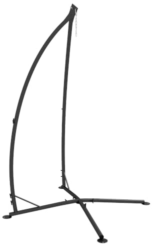 Outsunny Support pour Fauteuil Suspendu, 215 cm, Max. 130 Kg, Métal Noir
