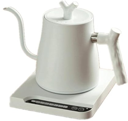 Electric Goosenecks Kettle with Temperature Constant, 1L Stainless Steel Pour Over Kettle Coffee Brew Kettle, Hot Water Boiler Tea Pot with 1000W Fast Boil, Auto Shut Off for Home (white long)