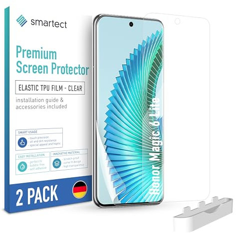 smartect TPU Protecteur d'écran [2 Pièces, Clear] pour Honor Magic 6 Lite, Couvre tout l'écran, Installation sans Bulles, Protection Anti-Traces de Doigts
