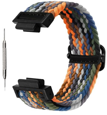 ahayo Stretchy Solo Loop Watch Strap for Casio GW-DW5600/8900, Soft Elastic Adjustable Braided Wristband with Adjustable Buckle for GA-100 690 (Multicolor)