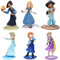 6pcs ice Princess Figures Set, Princess Cake Topper Birthday Party Supplies Cake Toppers for Princess Birthday Kids Party Decorations, Car Decorations, Table Decorations