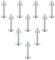 Briana Williams 10pcs 1.2mm 316L en Acier Inoxydable Piercing lèvre 8mm Labret à Boule Pointu Anneau Tragus Helix Cartilage Boucle d'oreille Stud Barbell