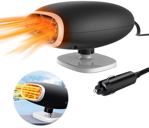 KBIBCK Auto Heizung,12V Auto Heizung, Tragbare Autoheizung,2 in 1 Auto Heizung Defroster,Auto Windschutzscheibe Defroster,Drehbar Entfroster Auto,Auto Heizung Entfroster mit 360° Drehbasis Heizung
