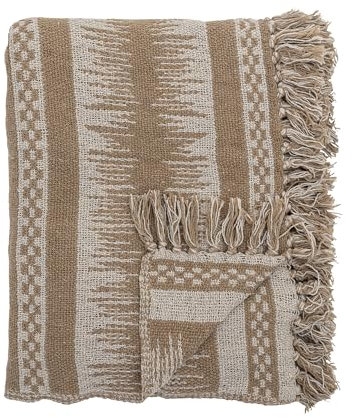 Bloomingville Marmi Decke, Braun, Recycelte Baumwolle, L160xB130 cm