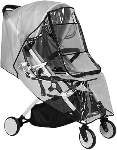 Regenschutz Kinderwagen, Universal Regenverdeck Kinderwagen, Buggy Regenschutz mit Großes Sichtfenster und Wasserdichte Reißverschluss, gute Luftzirkulation, Schadstofffrei
