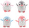 Embhlitfe 4 Stück Kleine Plüschtiere, Pinguin Spielzeug Mit Perlenkette, Kuscheltiere Anhänge, Puppen Anhänger Mini Tier für Kinder Erwachsene (12cm)