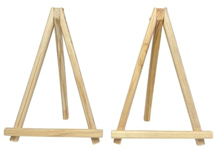 Lot de 2 mini chevalets en bois de pin. Convient pour les toiles jusqu'à 25 x 35 cm. Parfait pour les enfants, les artistes amateurs et les projets créatifs
