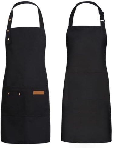 saerryor 2Pcs Apron with Pockets Aprons for Women Men Adjustable Cooking Aprons Waterproof Apron Kitchen Apron for Cooking Baking Household Cleaning