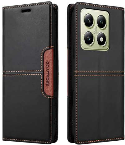 NETANY Compatible pour Xiaomi 14T Coque de téléphone, étui Portefeuille avec Porte-Carte [Support de Fonction] Rabat en Cuir Étui en Cuir de Protection magnétique (Noir)