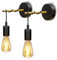 Aigostar Wandleuchte innen, Wandlampe innen, Vintage Wandleuchte im Industrial Design, 2 Stücke, Fassung E27,Schwarz, Ohne Glühbirne