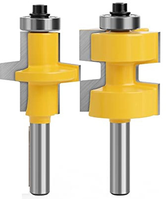 2 Stück 8 mm Schaft T-Nut Lager Vierkantzahn Zapfen Bit Fräser Schnitzfräser Bit Set for die Holzbearbeitung