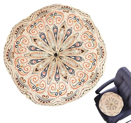 Generisch Sitzkissen für Stuhl, 40x40 cm Boho Sitzkissen Rund Bequemes Bodenkissen, Sitzkissen Boden gartenmöbel-Kissen, Sitzerhöhung Stuhl, Sesselauflage für Indoor und Outdoor