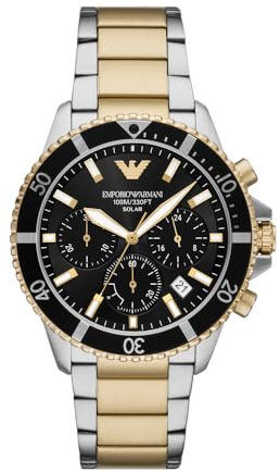 Emporio Armani Herren Analog Quarz Uhr mit Edelstahl Armband AR11680