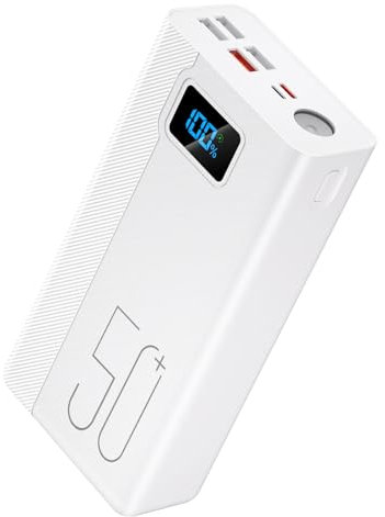 50000 mAh Power Bank: 22.5W Batterie Externe à Chargement Rapide avec Grande capacité et 5 Sorties et 3 entrées