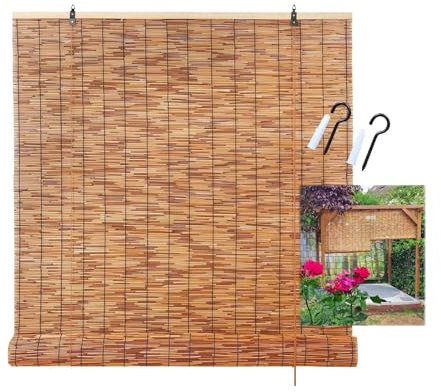Zhixubah Store Enrouleur Bambou Exterieur Terrasse Rideau De Roseau Naturel Store Occultant 50 55 60 70 80 90 100 110 120 130 140 150 160cm Store Venitien pour Jardin Véranda Protection Solaire