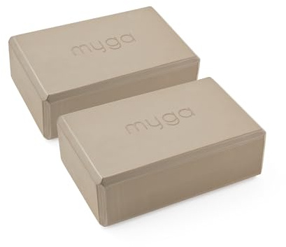 Myga Yoga Blocks - Pair of High Density Foam Bricks for Yoga, Pilates and Fitness for Balance, Support & Flexibility - Non Slip, Lightweight & Durable Foam Blocks for Home, Gym & Travel