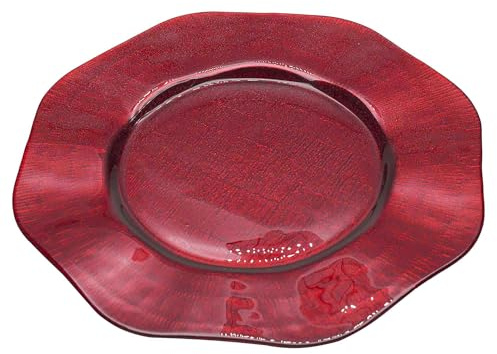 Gala&K | Caja de 6 bajoplatos de cristal | Colección ONDAS | Redondos | Ø 33,5 cm.