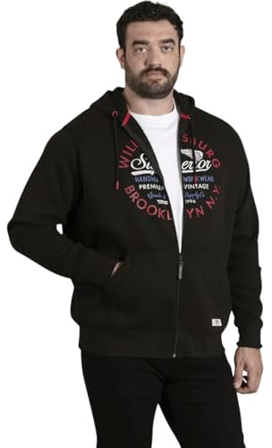 Duke Mens Southampton Williamsburg Print Zip Hoodie - Black