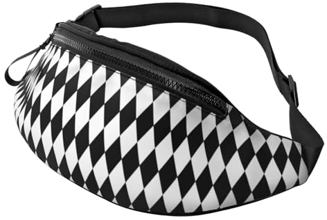 Gürteltasche für Damen und Herren, Sportgürteltasche, Gürteltasche für Reisen, Wandern, Laufen, Schwarz und Weiß