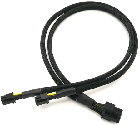 ZHFSWLKW Dual Mini PCI-E 6-Pin auf Standard 8-Pin Grafikkarten-Stromkabel for G5/Mac Pro – 50 cm(No-Sleeved)