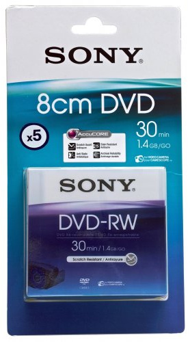 Sony 8cm DVD-RW 30 Min 4+1 (5 pack) - Blister