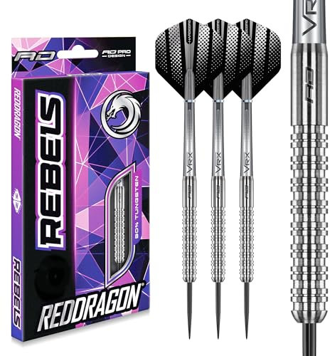 RED DRAGON Rebel 21 Gram Tungsten Darts Set mit Flights und Schäfte