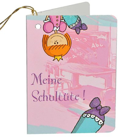 alles-meine.de GmbH Namensschild/Geschenkanhänger/Schultütenanhänger Schulstart Schulanfang - Anhänger für Schultüte Namensanhänger rosa