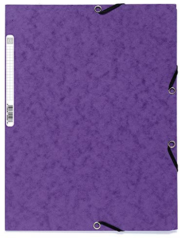 Exacompta 55501E Premium Einschlagmappe. Aus extra starkem Colorspan-Karton mit 3 Innenklappen und 2 Gummizügen DIN A4 1 Stück Zufallsfarbe Sammelmappe Dokumentenmappe für Büro und Schule