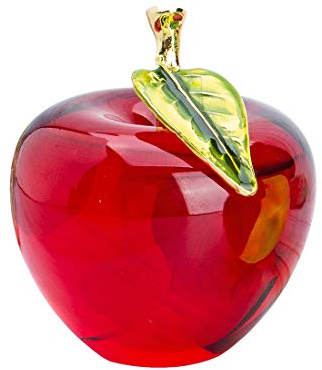 H&D Glaze Crystal Apple Paperweight Craft Decoration (red)