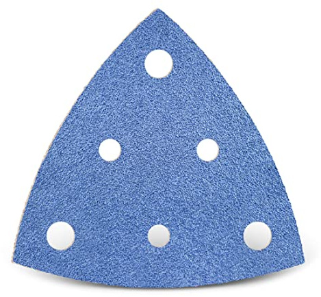 MENZER Blue Schleifblätter 82 mm, 6-Loch (25 Stk.) K60 | f. Deltaschleifer, Zirkonkorund, Klettbefestigung