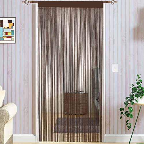 Taiyuhomes Türvorhang Fliegenvorhang Insektenschutz Balkontür Fliegen Für Türen Vorhang Terrasse Türvorhänge Terrassentür Fliegentürvorhang Dekorative Gardine Raumteiler Fliegenschutz 90x245cm Kaffee