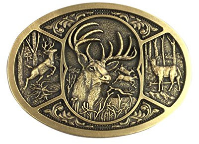 Urban Backwoods Deer IV Gürtelschnalle für Wechselgürtel Buckle