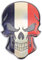 3D Metall Skull Totenkopf Sticker Logo Emblem Badge Auto Aufkleber Frankreich France